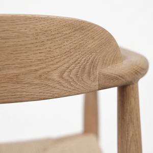 Silla de Comedor Moderna, Ecológica y Duradera de Madera de Teca, Silla con Brazos y Asiento Tejido, Silla Lateral de Madera para Comedor, Hogar, Hotel, Apartamento - Product Image 4