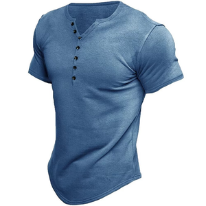 เสื้อเชิ้ตเฮนลีย์ผู้ชายไซส์ใหญ่ทันสมัย ทนทาน ระบายอากาศได้ดี ผลิตจากผ้าฝ้ายถัก 100% ป้องกันรอยยับ เป็นมิตรกับสิ่งแวดล้อม สวมใส่สบาย - Product Image 4