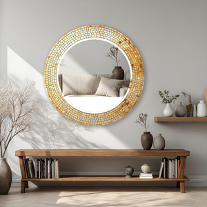 Espejo de Mosaico Redondo Decorativo de Pared, Diseño de Última Moda, Tamaño Personalizado, Decoración de Baño, Precio Accesible, Superventas - Product Image 3