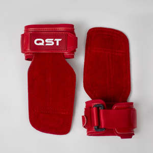QST Guantes de gimnasia de cuero con acolchado en la palma y soporte para las muñecas para entrenamiento cruzado, Kettlebells, dominadas y levantamiento de pesas - Product Image 2