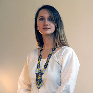 UNIQUE BEST Blue Yellow Ukrainian Flag Gerden Necklace, <b>Native</b> Ukrainian Jewellery, Kyiv Ethnic Necklace for Wedding, party - Product Image 1