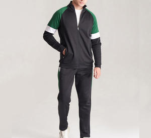 Survêtements décontractés pour hommes, ensemble deux pièces zippé, respirant, en tissu épais, couleur unie, pour le sport - Product Image 2