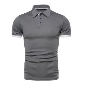 Camiseta polo de color sólido ultraligera para hombre, de secado rápido, transpirable y que absorbe el sudor, adecuada para fitness, gimnasio y correr. - Product Image 2