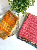 Rectangles de tissu Kantha indiens vintage de 5 pouces, pré-coupés, 100 % coton, faits à la main, haute qualité, respectueux de l'environnement, pour la décoration de table