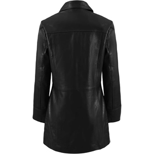 Abrigo Largo de Cuero para Mujer, Chaqueta de Moda, Abrigo Largo de Invierno, Abrigo Casual Elegante, Fabricante Mayorista OEM Personalizado - Product Image 3