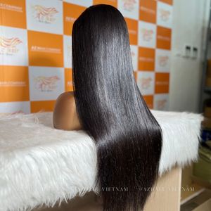 Precio al por mayor 100% Remy Virgin Extensiones de cabello vietnamita Peluca con cierre/Frontal Natural Color negro recto - Product Image 2