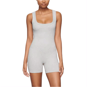 Breathable <b>Womens</b> Pink <b>Romper</b> Jumpsuit Square Collar Seamless Bodysuit Tummy Control Shapewear Sexy Fit Clubwear Night Sleepwear - Product Image 5