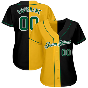 Quick Dry Breathable Softball Wear Button up Baseball Jersey <b>Boys</b> for Unisex Black Yellow Men's Baseball Shirts - Product Image 2