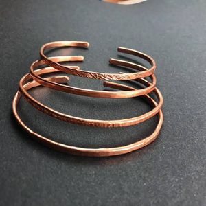 Adjustable Handmade Copper Cuff <b>Bracelet</b> With Smooth Polished Surface Traditional Artisan Jewelry Gift Item - Product Image 5
