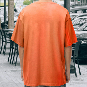 Camiseta Personalizada con Estampado Frontal, 200 GSM, Lavada, 100% Algodón, Transpirable, Manga Corta, Holgada, Estilo Retro Americano, Hip Hop, Tejido de Punto, Talla Grande - Product Image 4