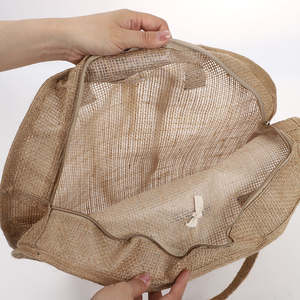 Bolsa de Yute Redonda Sostenible, Hecha a Mano con Fibra Natural, Bolsa de Moda - Product Image 5