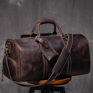 Large 3-in-1 Genuine Leather Vintage Duffle Bag for Travel <b>Weekend</b> Trips Hospital & Gym Use-Durable for Men & Women - Product Image 5