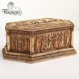 Caja de Joyería con Diseño Religioso de Jesús en la Cruz, Pintada a Mano, Decoración de Lujo para el Hogar, Artesanía de Resina - Product Image 4