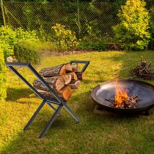 220 libbre acciaio legno legno stoccaggio di stoccaggio cremagliera X forma legna da ardere Log Rack 1 pezzo Firepit camino supporto di stoccaggio - Product Image 5