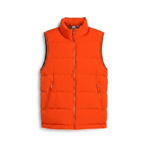 Mens <b>Red</b> Lightweight Puffer Vest Stand Neck Full Zip Sleeveless Quilted <b>Gilet</b> for Casual Outdoor Winter Layer Wholesale Apparel - Product Image 1