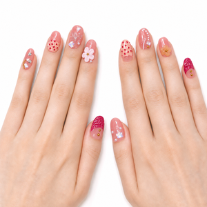 Ongles Acrylique Amande Style Long Nude Rose Bas Kawaii Sunset Fizz Finger Pré-conçu - Product Image 4