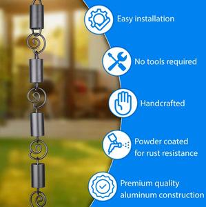 Chaînes de pluie en métal de forme ronde et cylindrique, style contemporain pour jardins et espaces extérieurs, vente en gros depuis l'Inde - Product Image 5