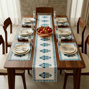 Unique Design Printed Table Mat Set with Matching <b>Runner</b> for Dining Decor and Home Daily Use Available At Reasonable Price - Product Image 6