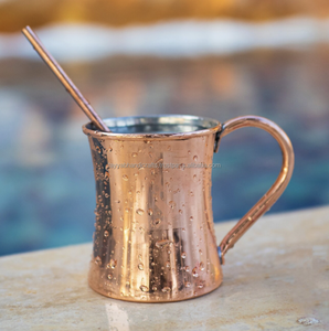 Mule de Moscou en cuivre martelé pur de 12oz faite à la main tasse et pichet verres en verre avec caractéristiques de verre à liqueur - Product Image 3