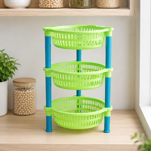 3-set Three-Layer Round Shape Plastic Rolling <b>Foldable</b> High Quality Multi-Purpose Spice Storage <b>Trolley</b> for Home Use - Product Image 3