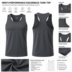 เสื้อกล้ามตาข่ายระบายอากาศ ขอบดิบ ตัดเย็บแบบ Racerback สีสันตามสั่ง รับผลิตแบรนด์ส่วนตัว ขายส่ง สำหรับใส่ชายหาดช่วงฤดูร้อน - Product Image 1