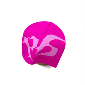Gorro de punto jacquard rosa con patrón de letras, gorro de invierno unisex, estilo urbano, talla para adultos 56-58CM - Product Image 4