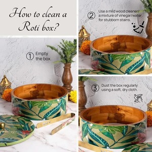 Casserole ronde en métal avec couvercle, revêtement émaillé floral, pinces dorées incluses - Product Image 5