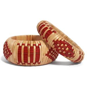 Pulseras de ratán fabricadas en Vietnam, precio económico, juego de brazaletes tejidos a mano. - Product Image 5