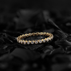 Bezel Set Lab Grown Diamond Certified Eternity Band 14K Yellow Gold <b>Bridal</b> Stackable Customizable Minimalist Handmade Jewelry - Product Image 3