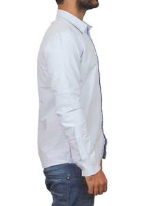 Chemise décontractée pour homme à col en V et boutons, en popeline 100% polyester, motif floral tribal polynésien de haute qualité - Product Image 4