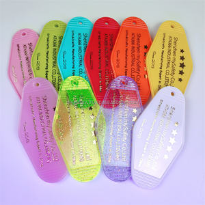 Porte-clés personnalisé vintage style motel, en acrylique ABS brillant, étiquette de clé de chambre d'hôtel, logo personnalisé, porte-clés promotionnels - Product Image 3