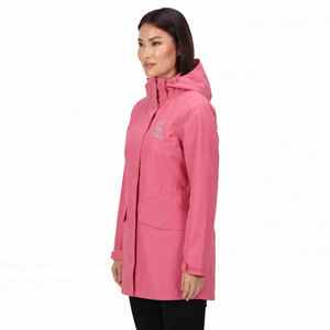Chaqueta Cortavientos Larga Estampada para Mujer, 100% Nailon, Impermeable, Chaqueta con Capucha Ligera para Senderismo y Camping - Product Image 3