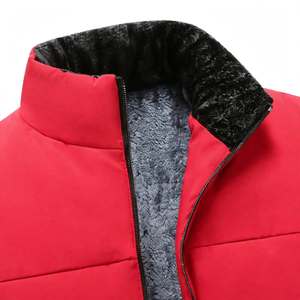 2025 <b>Men's</b> Casual Winter Thickened Parka Stand Collar Warm Padded Windproof Zipper Front Logo <b>Fleece</b> Jacket for Cold WeatherWear - Product Image 4