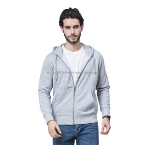 Sudadera con Capucha y Bolsillo con Cremallera para Hombre, Estilo Vintage, Color Gris, Hombros Caídos, Algodón Grueso, Bordado, Venta al Por Mayor, Buena Calidad - Product Image 3
