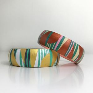 Bracelets en bois peints, accessoires de mode ethniques en cristal pour femmes, de qualité supérieure - Product Image 4
