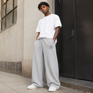 Winter Thermal 480 GSM French Terry Men's Relaxed Wide Leg Sweatpants Custom Branding Baggy <b>Joggers</b> Factory Direct Wholesale - Product Image 5