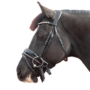 Brida Anatómica para Caballo de Alta Calidad, 12mm, con Banda de Ceja en Forma de U Grande, de Cuero Patentado, con Narquilería Sueca/Crank, Productos Duraderos para Caballos - Product Image 3