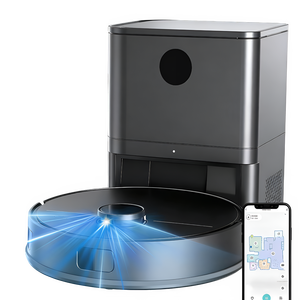 SUDEX Aspirateur robot et serpillière connecté Wi-Fi avec filtre HEPA, vidage automatique, batterie, nettoyage intelligent pour usage domestique - Product Image 1