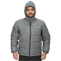 Veste d'hiver Blaze Fight Wear avec logo personnalisé, imperméable, grande taille, en duvet, à capuche zippée, coupe-vent pour le travail en extérieur