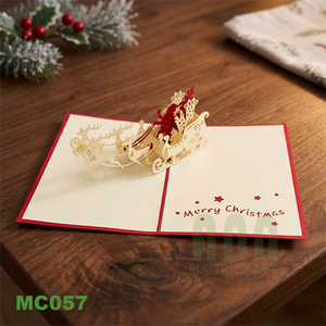 Tarjetas de Felicitación Navideñas 3D Pop-up Personalizadas con Santa Claus, Recuerdo de Agradecimiento, Impresas en Offset en Vietnam, Hechas en Vietnam - Product Image 4