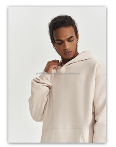 Sweats à capuche en coton épais à impression bouffante personnalisée design de haute qualité uni sans ficelle, molleton à épaules tombantes pour hommes oversize - Product Image 6