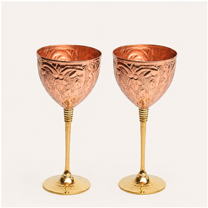 Juego de Copas de Vino de Cobre de Diseño Antiguo con Elegante Tallo de Latón, Copa de Metal Ecológica Premium para Cócteles y Champán - Product Image 3