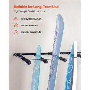 Supporto da parete verticale a 5 livelli per tavole da surf, regolabile, in metallo, per organizzazione e esposizione - Product Image 5