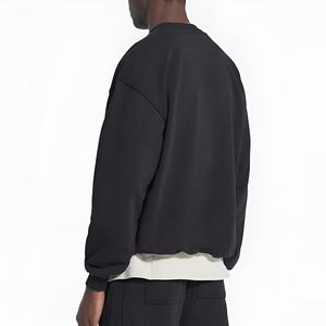 Sudadera Oversize de Forro Polar para Hombre, 100% Algodón, Cuello Redondo Liso, Unisex, Invierno, Venta al por Mayor, Estilo Urbano - Product Image 4