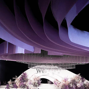 LANJO Drapé en tissu de soie suspendu au plafond de luxe pour mariage avec forme de goutte d'eau pour salle de mariage - Product Image 5