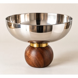 Handcrafted Mango <b>Wood</b> <b>Mirror</b> Brass Floating Bowl | Wholesale Home Dcor - Product Image 1