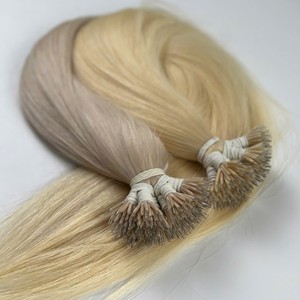 Extensiones de Cabello Liso con Punta I-Tip, Rubio Ceniza Piano 613, Doble Trama, Cabello Humano Virgen Vietnamita, Adhesión de Queratina, Trama Única, Venta al por Mayor - Product Image 5