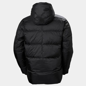Veste d'hiver à capuche pour homme, rembourrage épais en polyester, coupe-vent, fermeture éclair, couleur unie, coupe classique - Product Image 6