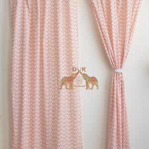 Cortinas de Algodón 100% Estampadas a Mano con Diseño de Olas, Estilo Bohemio para Sala de Estar, Cortinas Opacas Ecológicas - Product Image 5