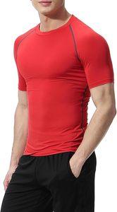 T-shirt de sport pour homme en polyester, col en V, extensible dans quatre directions, idéal pour la randonnée en plein air - Product Image 2